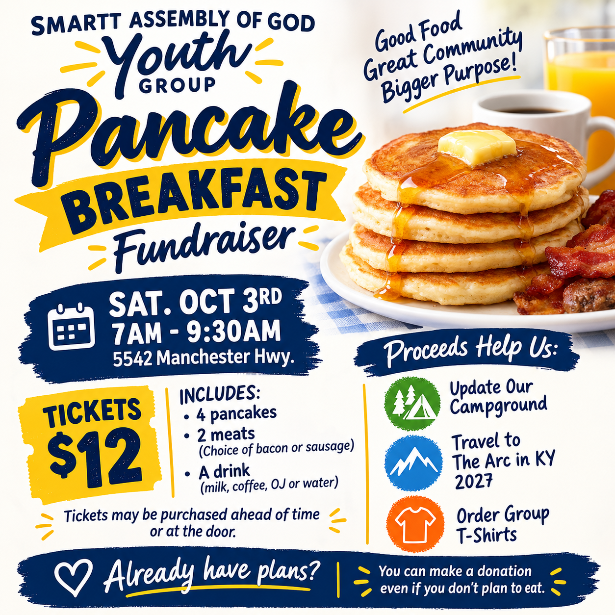 SAOG Youth Pancake Breakfast Fundraiser