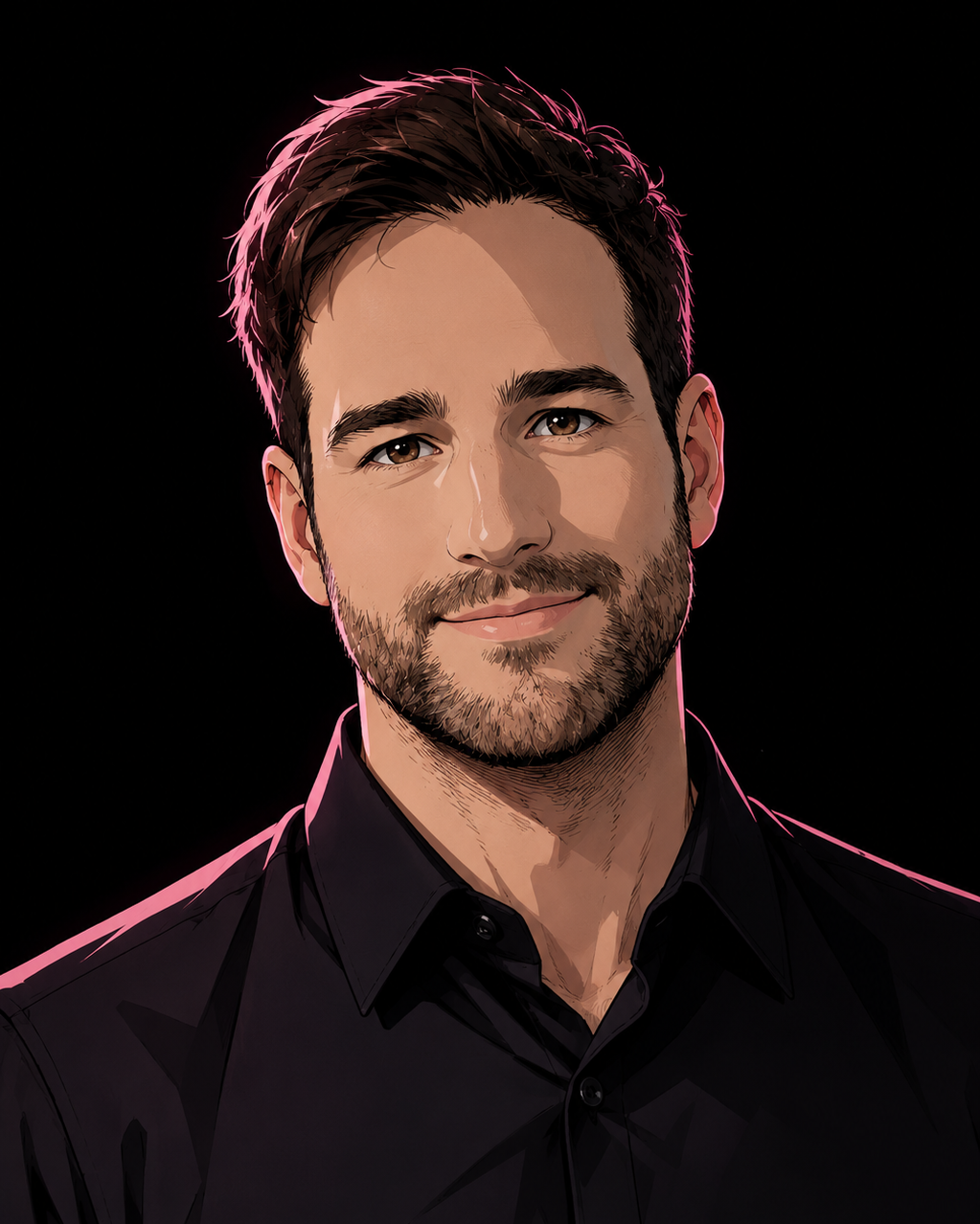 Kevin – Co-Gründer von NIKIZU und Experte für strategische Marketing-Führung. Das Porträt zeigt ihn nahbar und professionell vor dem charakteristischen schwarzen Hintergrund.