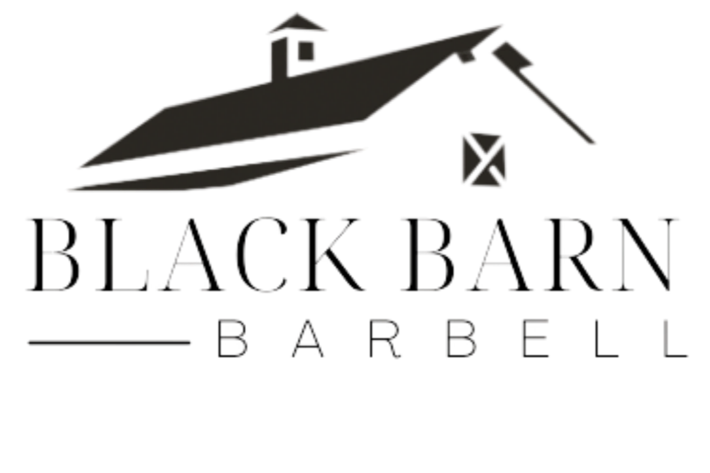 Logo for Black Bar BQ featuring a black and white image of a barn with a silo and a large barbecue grill, with text 'Black Bar BQ' beneath.