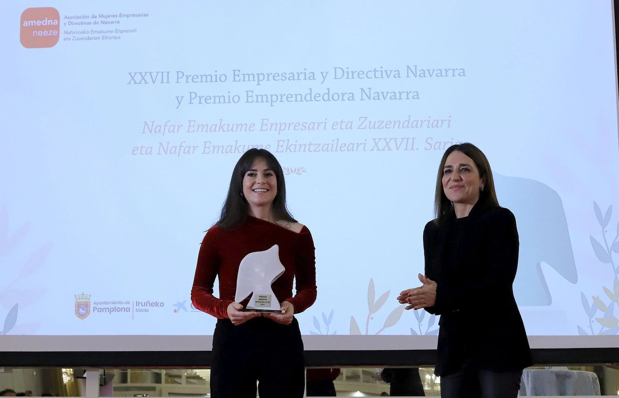 Emprendedora Navarra del año, expedido por Asociación de Mujeres Empresarias y Directivas de Navarra.
2024