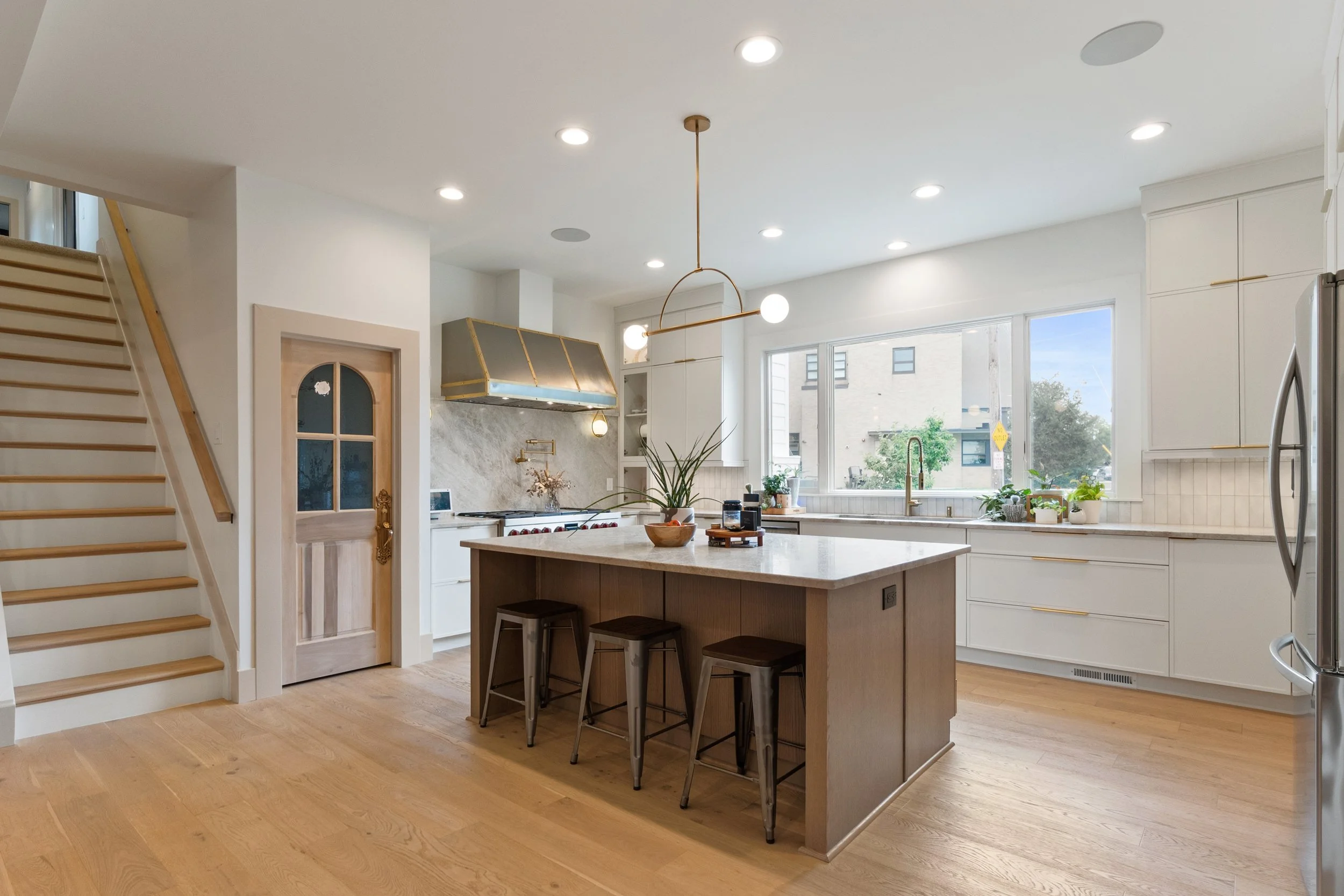 Full kitchen view in whole home remodel of 1890s landmark in Fort Thomas Kentucky by Shade Tree Homes