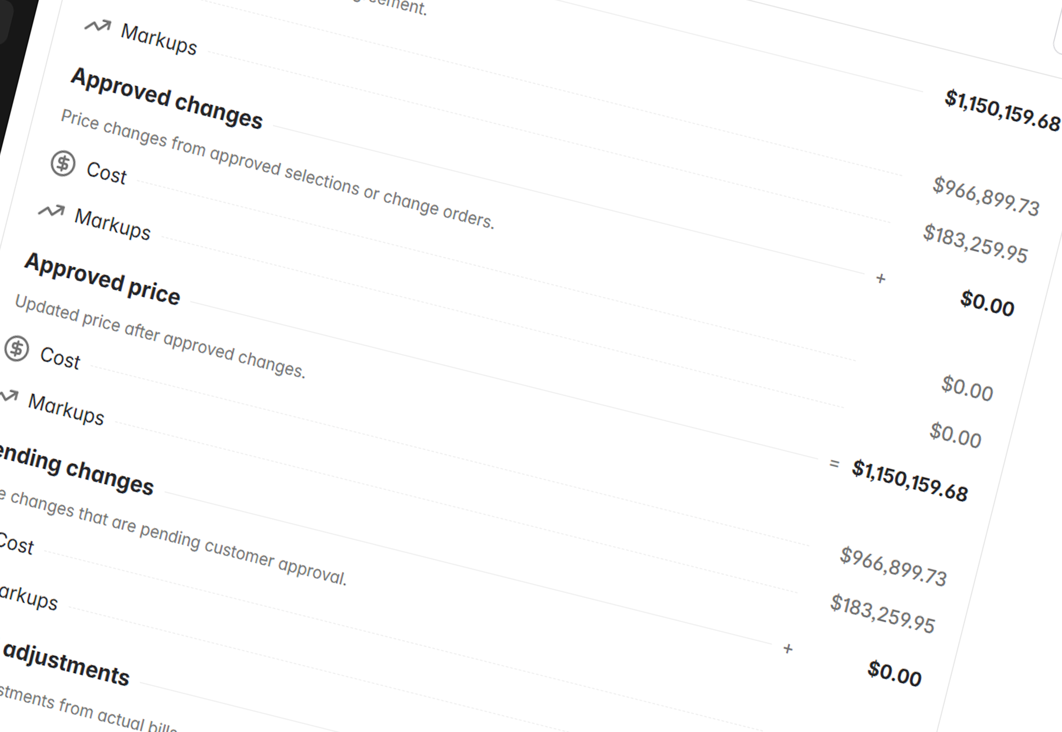 Cost-plus budget transparency in Ressio client portal by Shade Tree Homes