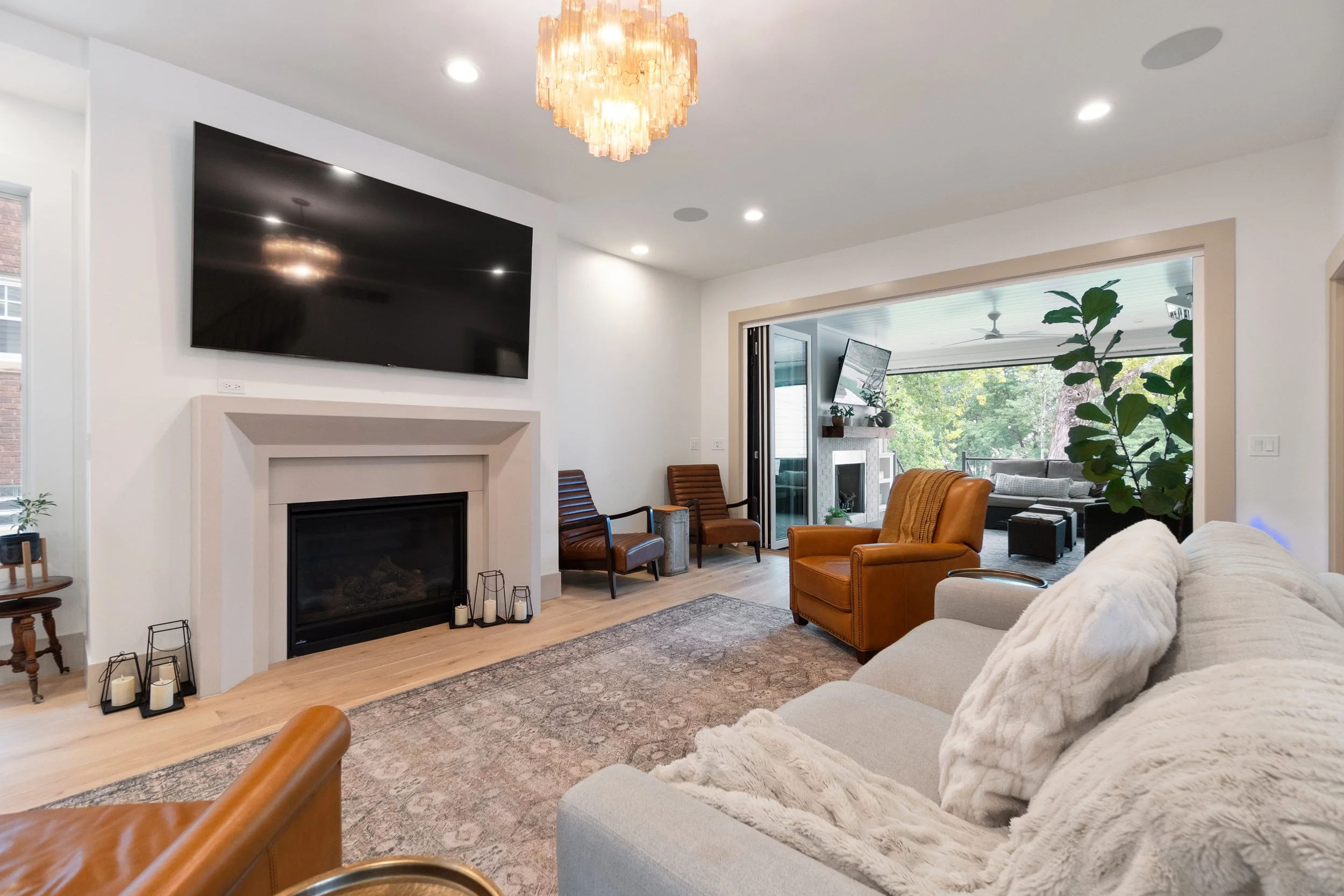 Wide view of remodeled open concept living space in Fort Thomas Kentucky by Shade Tree Homes
