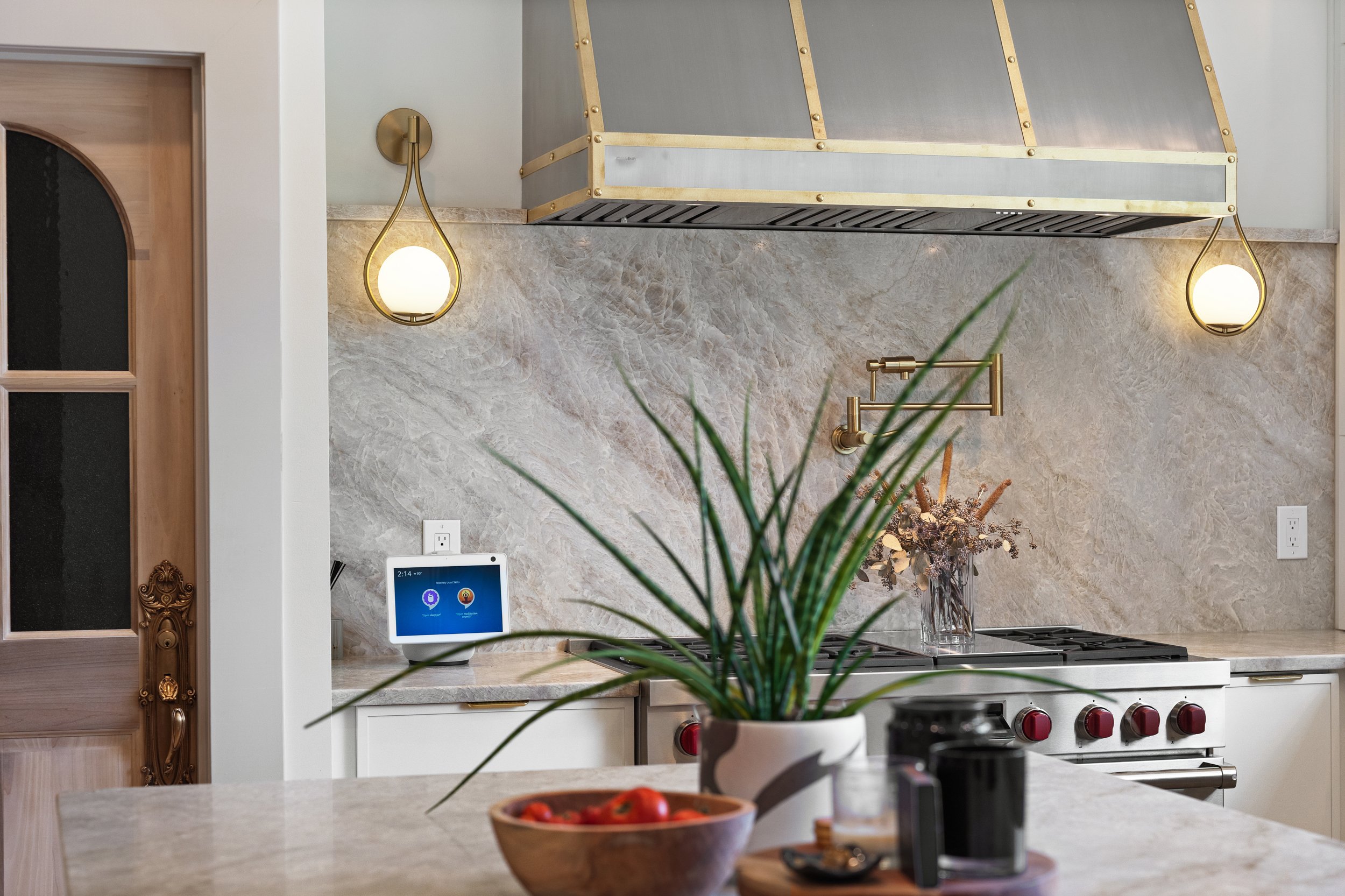 Custom range hood in historic home kitchen remodel in Fort Thomas Kentucky by Shade Tree Homes