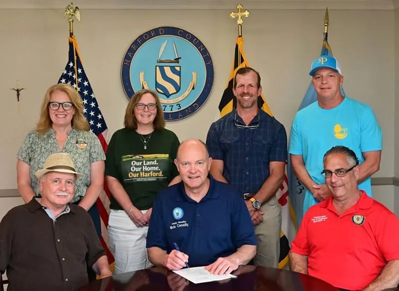 Bob Cassilly signing legislation banning data centers in Harford County