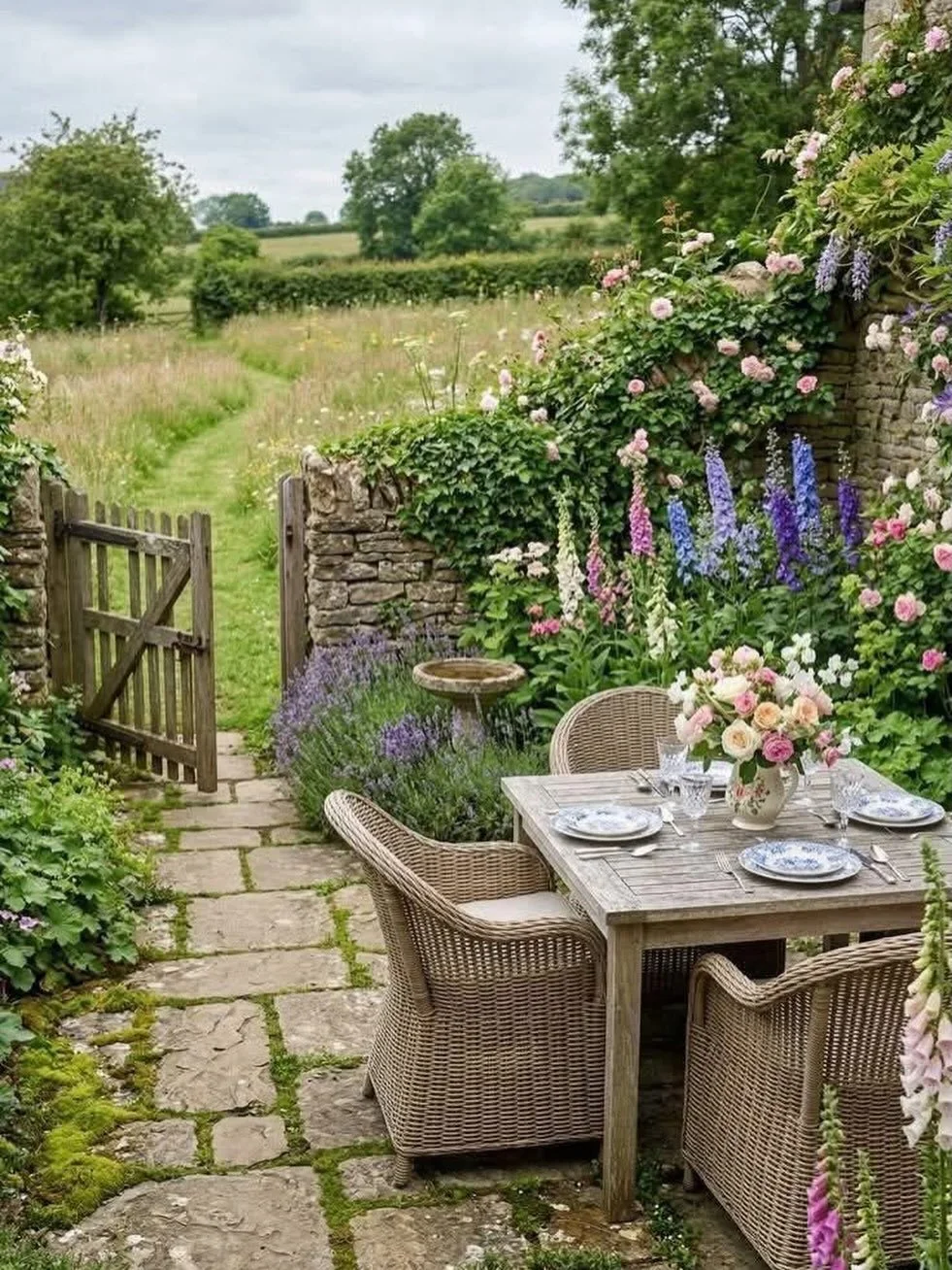 A quiet little corner to slow down, breathe deep, and enjoy the beauty around you 🌿✨
#englishgarden #EnglishGarden #CottageGarden #GardenInspiration CountrysideLiving
