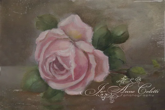 Vintage Rose Painting Canvas Print