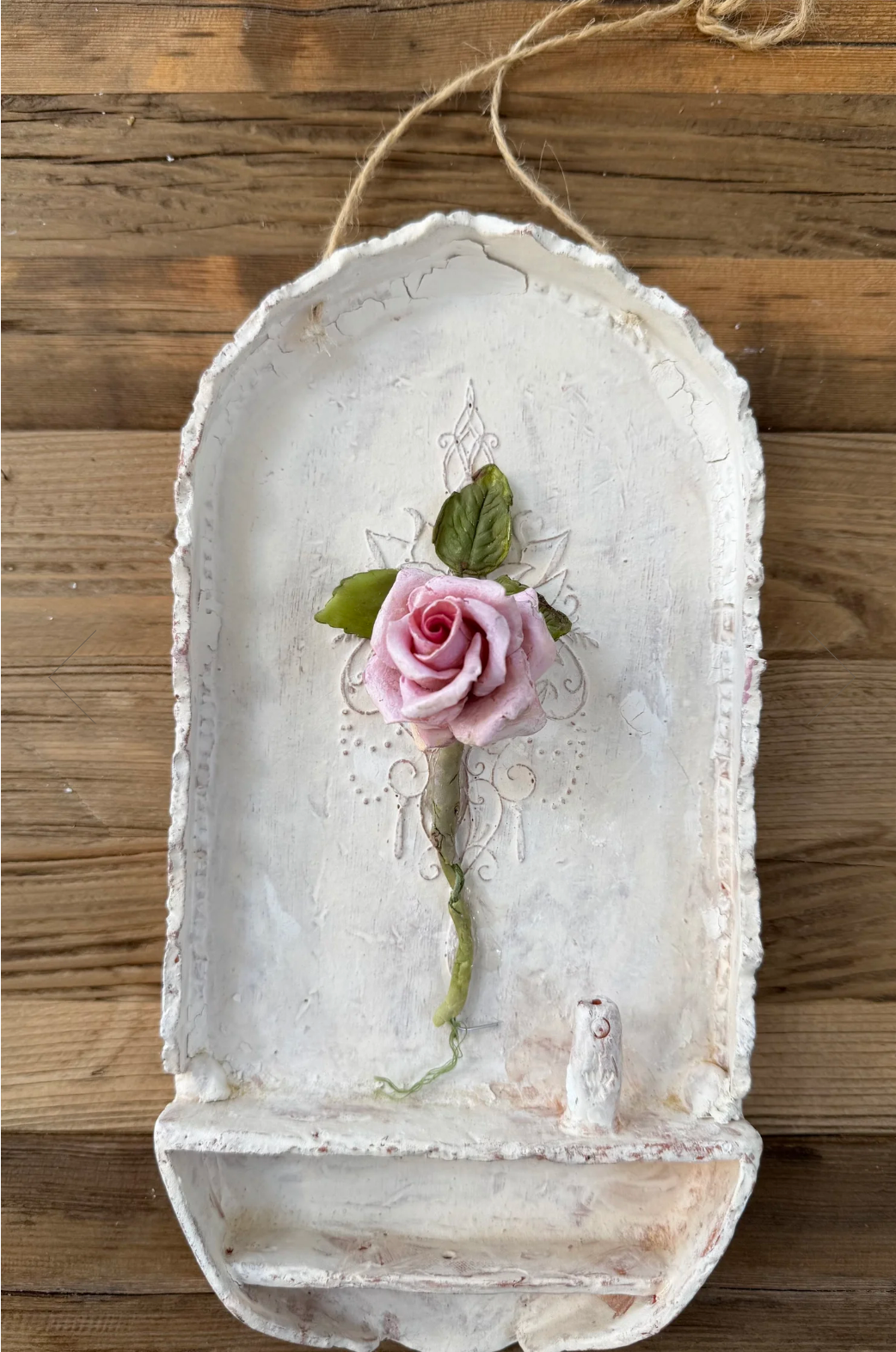 Handcrafted Ceramic Wall Incense Burner - Small Altar Shelf