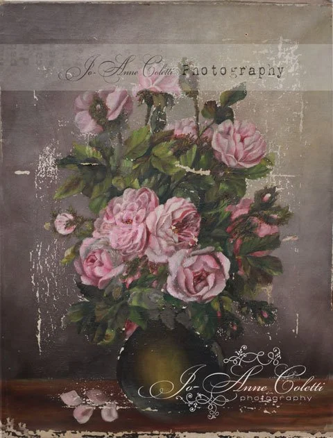 Antique Pink Rose Painting Canvas Print