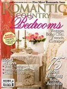 Artist, designer, Jo-Anne Coletti Cover of Romantic Homes magazine featuring a bedroom decorated with pink roses, vintage-style furniture, and floral accents.
