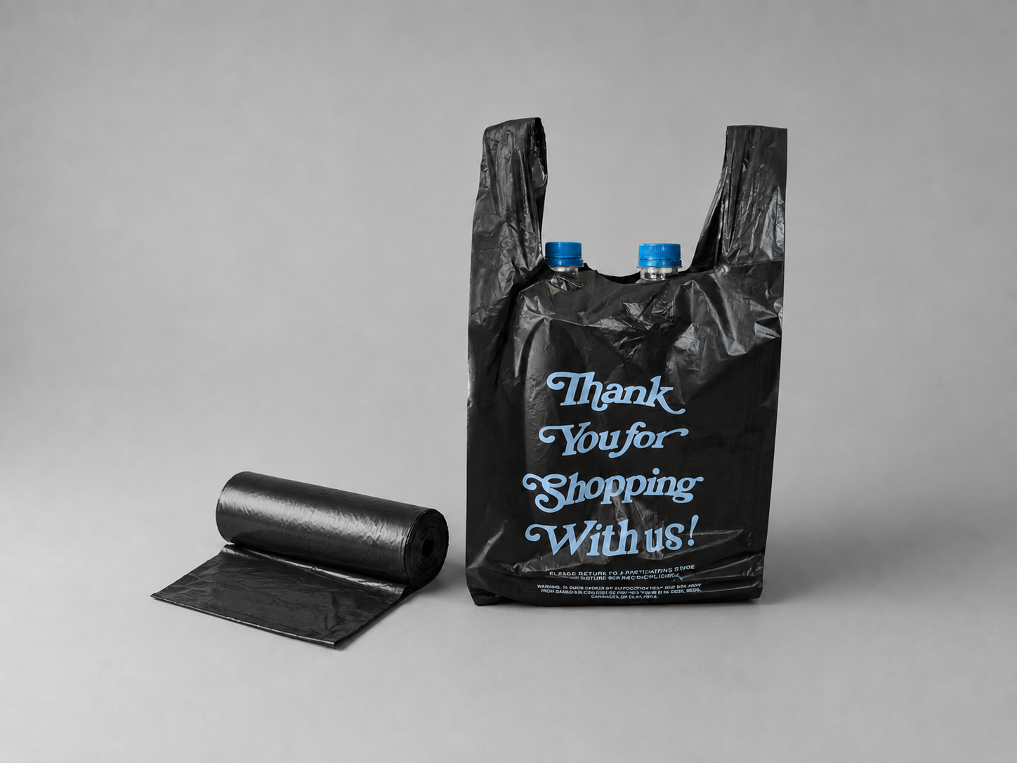 HDPE Plastic Bags available, Black Plastic Bags with custom printing, and we also sell Trash Bags / Garbage Bags of all sizes and variants -  Made to Order with Full Customization.