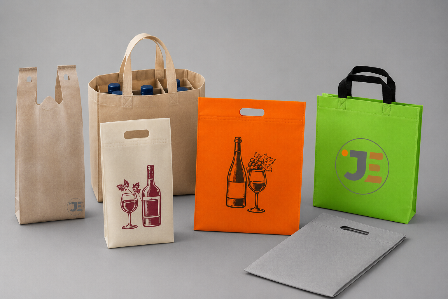 All types of Non Woven Bags available - W-Cut Handel Bags, D-Cut Handle Bags & Loop Handel Bags also Non Woven Liquor Bottle Holder, with Made to Order Full Customization.