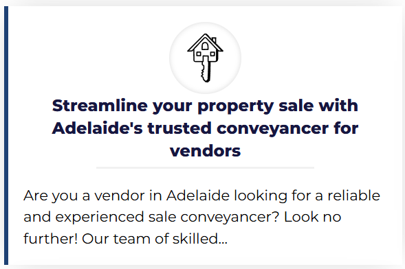 Streamline your property sale with Adelaide's trusted conveyancer, ensuring a smooth process for vendors.