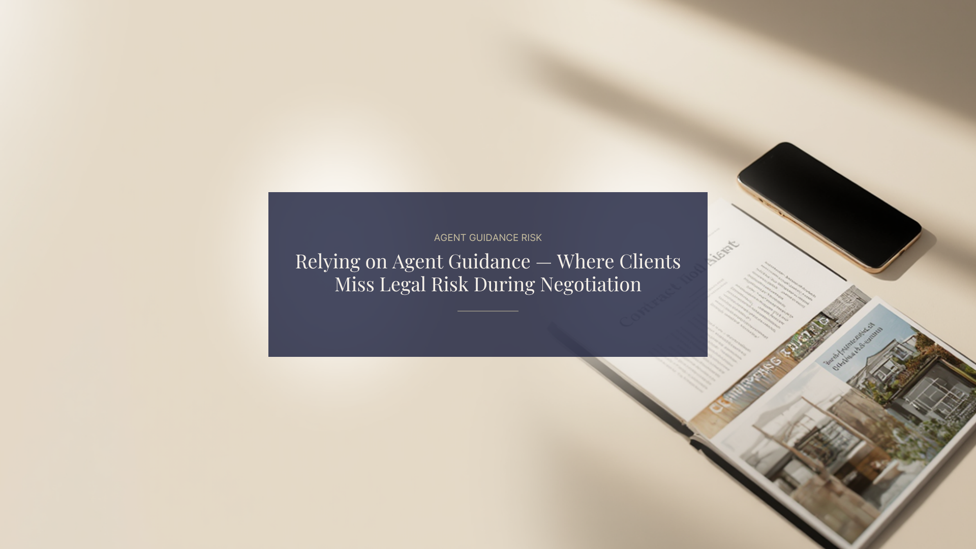 Relying on Agent Guidance — Where Clients Miss Legal Risk During Negotiation