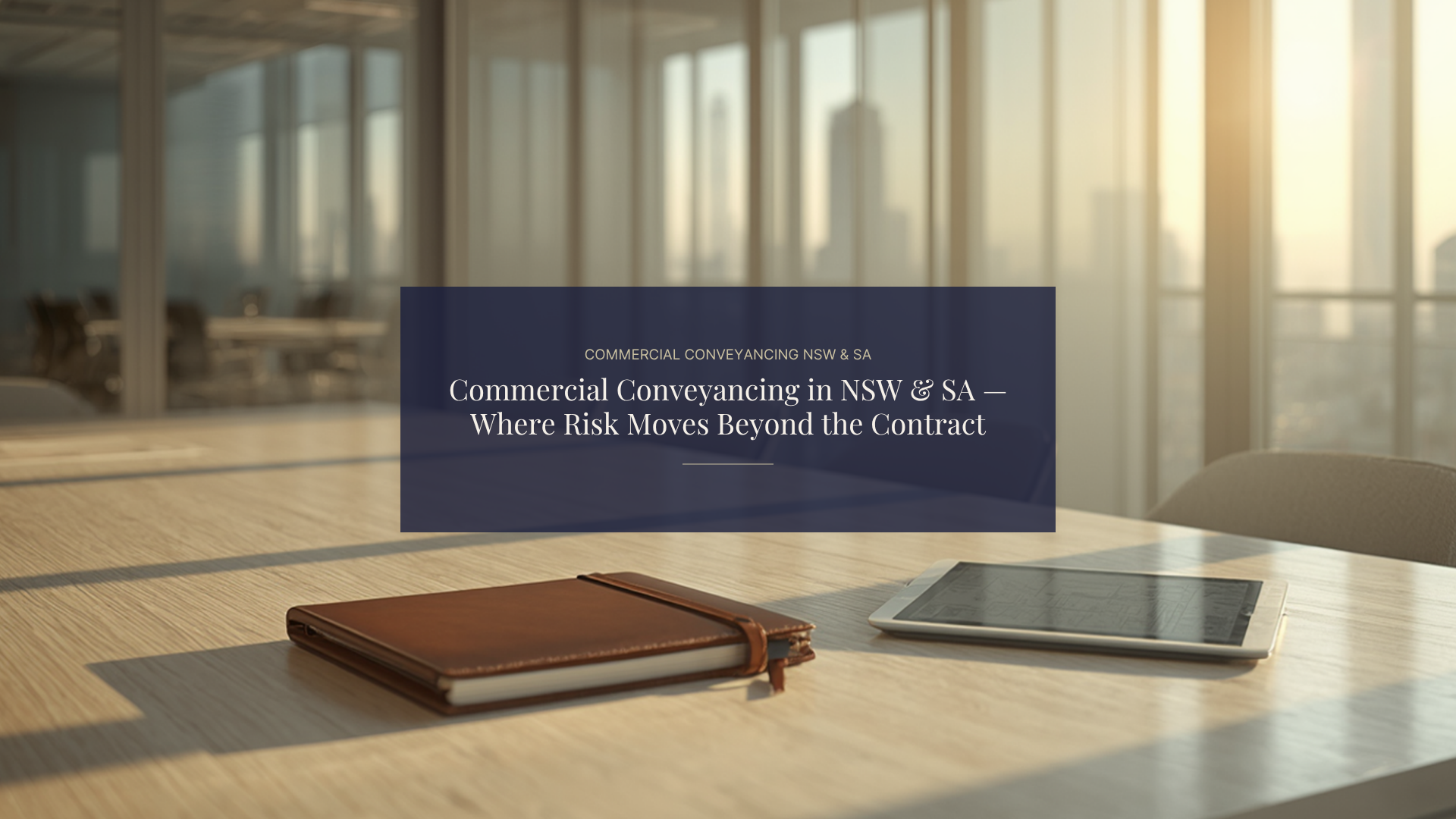 Commercial Conveyancing in NSW &amp; SA — Where Risk Moves Beyond the Contract