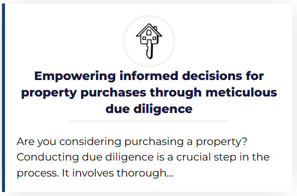 Image illustrating informed property purchase decisions through thorough medicinal due diligence practices.