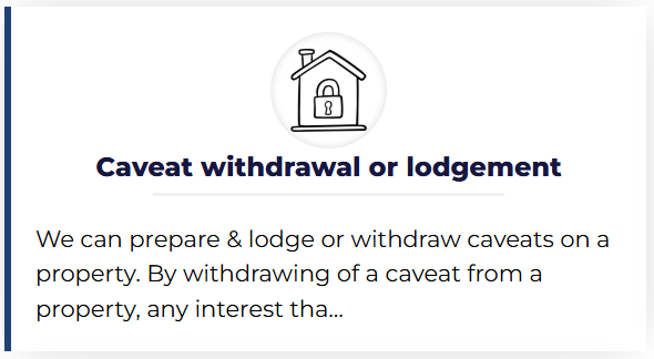 Image depicting a legal document titled "Caveat Withdrawal or Lodgement" with formal text and signature lines.