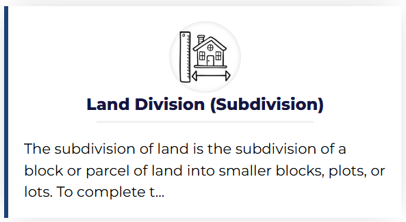 Aerial view of a land subdivision showing divided plots and roads for residential development.