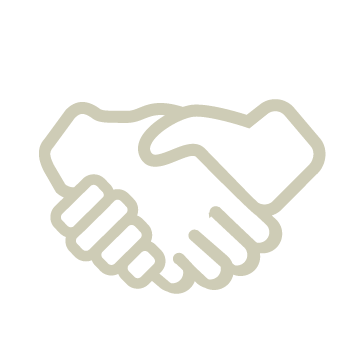Icon of two hands shaking.