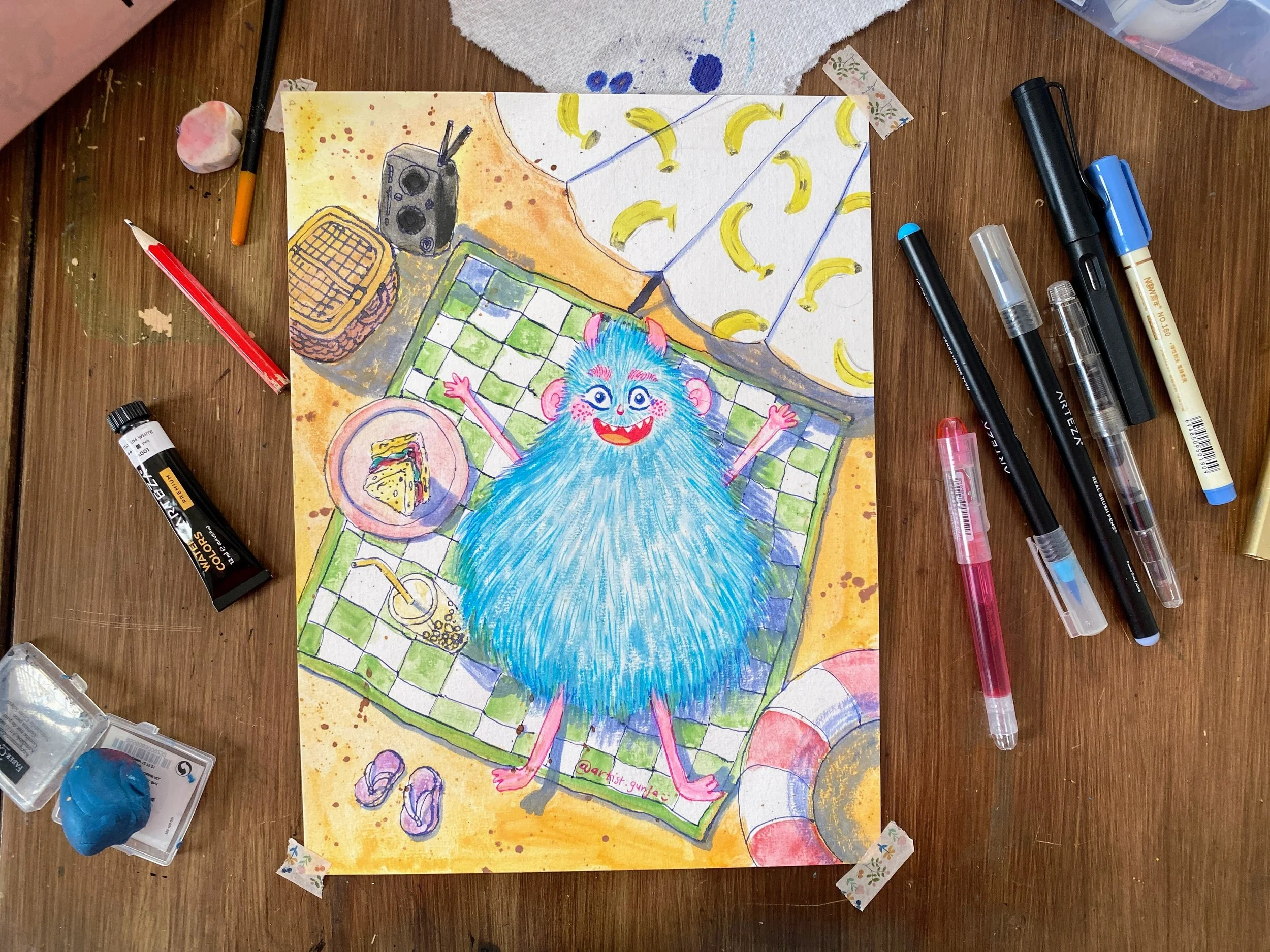 Mix media illustration creative workshop for kids in Reading