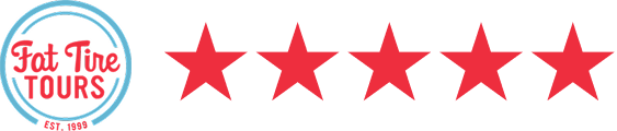 Fat Tire Tours logo with six red stars above it.