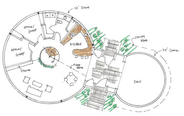 Geodesic Dome Plan Sketch Vashon Island