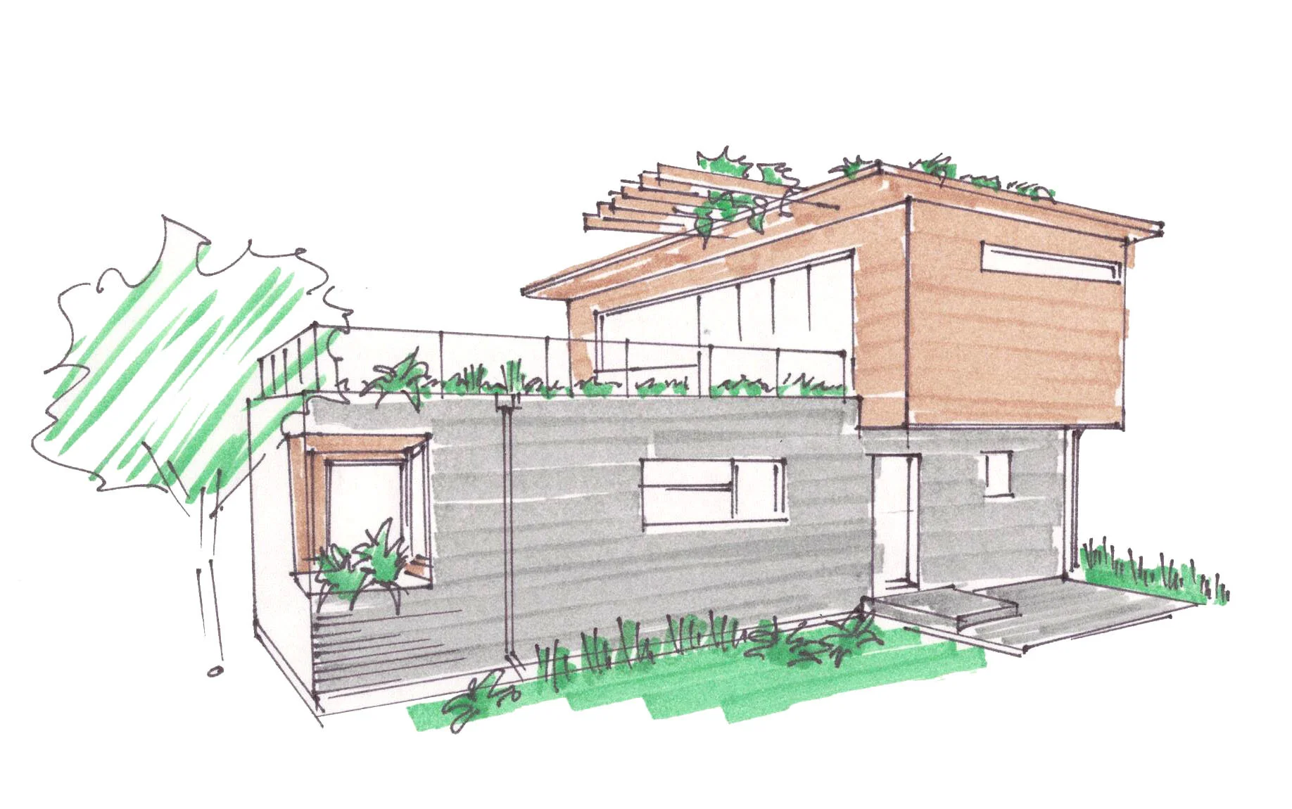 Modular Backyard Cottage Sketch