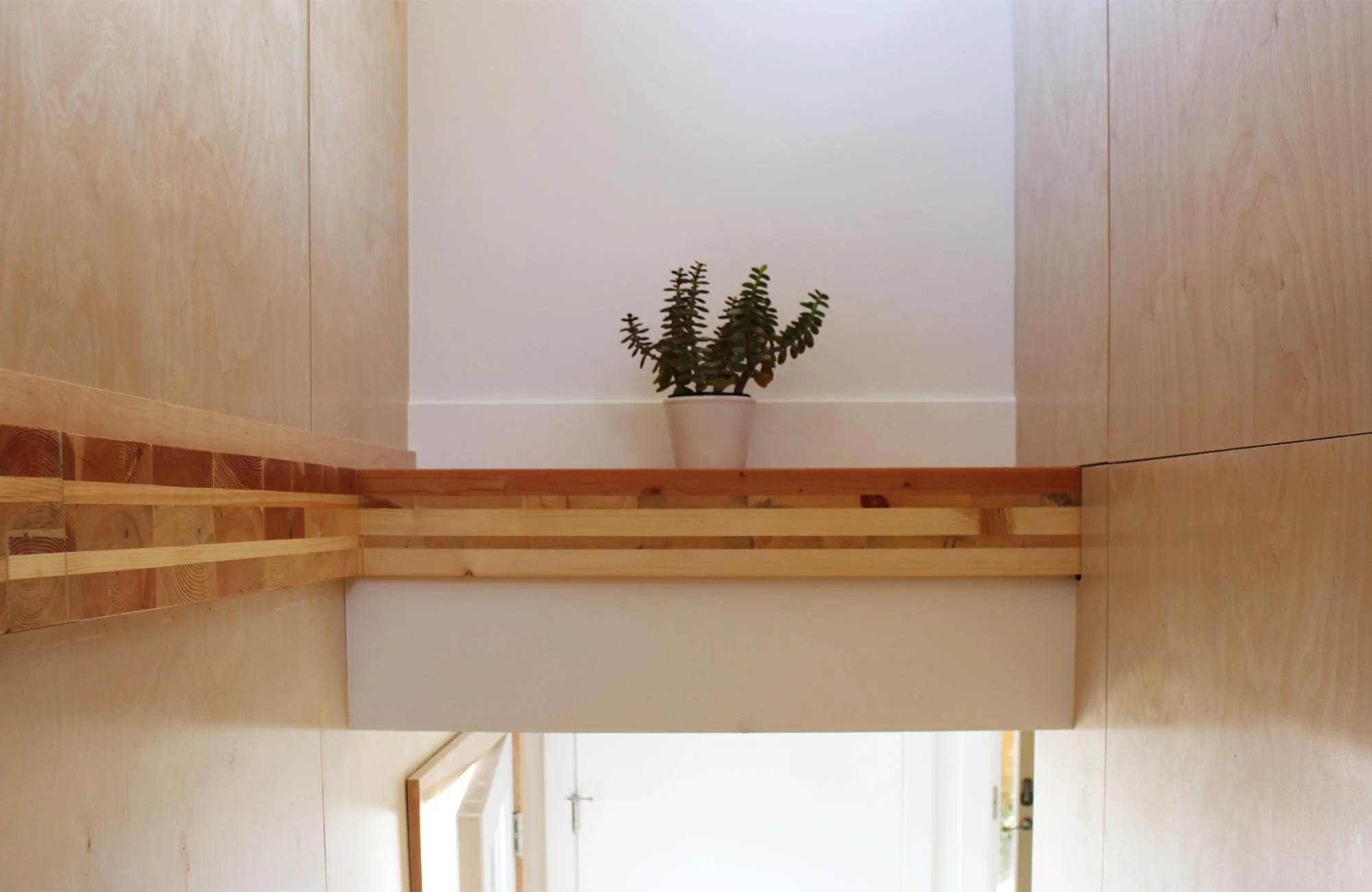 Exposed Cross Laminated Timber CLT Floor Slab Edge Stairwell