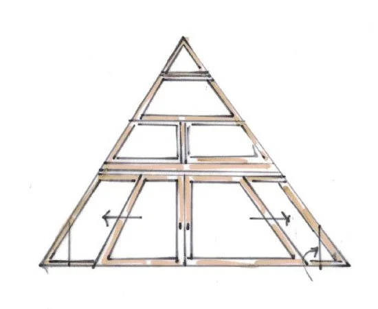 A-Frame House Window Wall