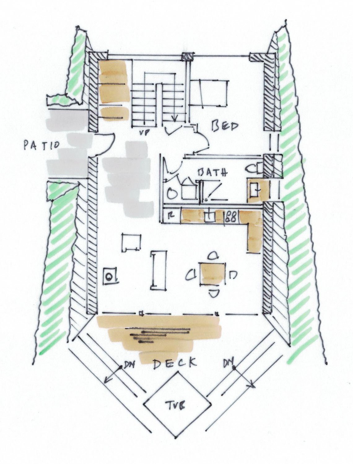 A-Frame House Plan Sketch Vashon