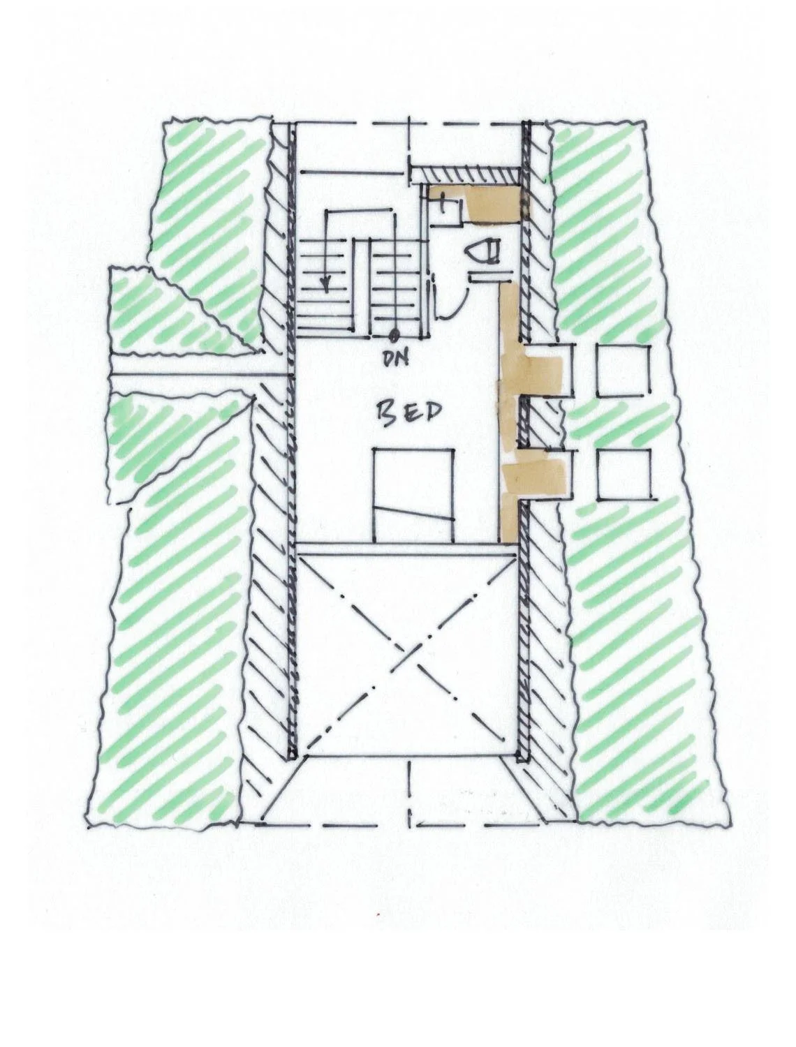 A-Frame House Plan Sketch Vashon Island