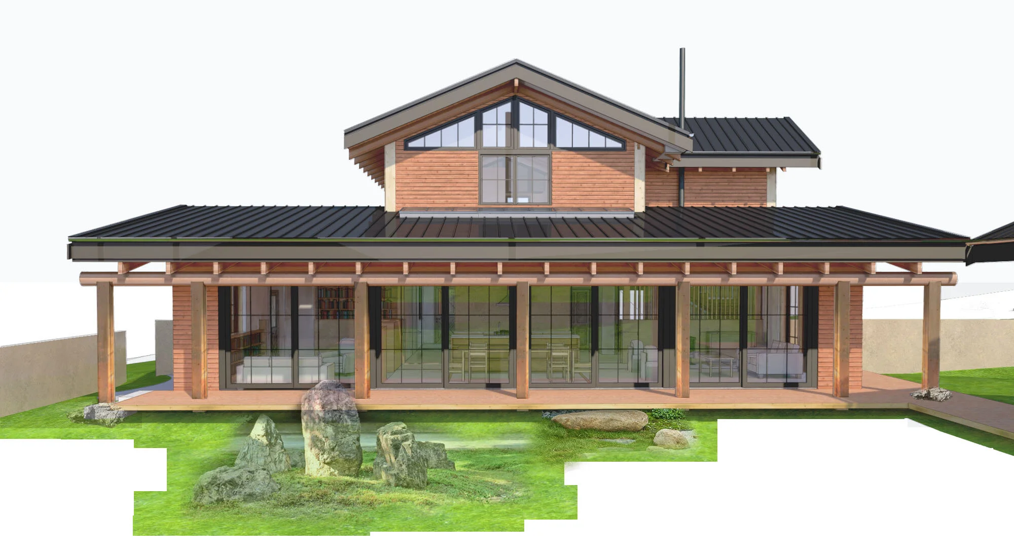 Japanese Farmhouse Vashon Island Window Wall