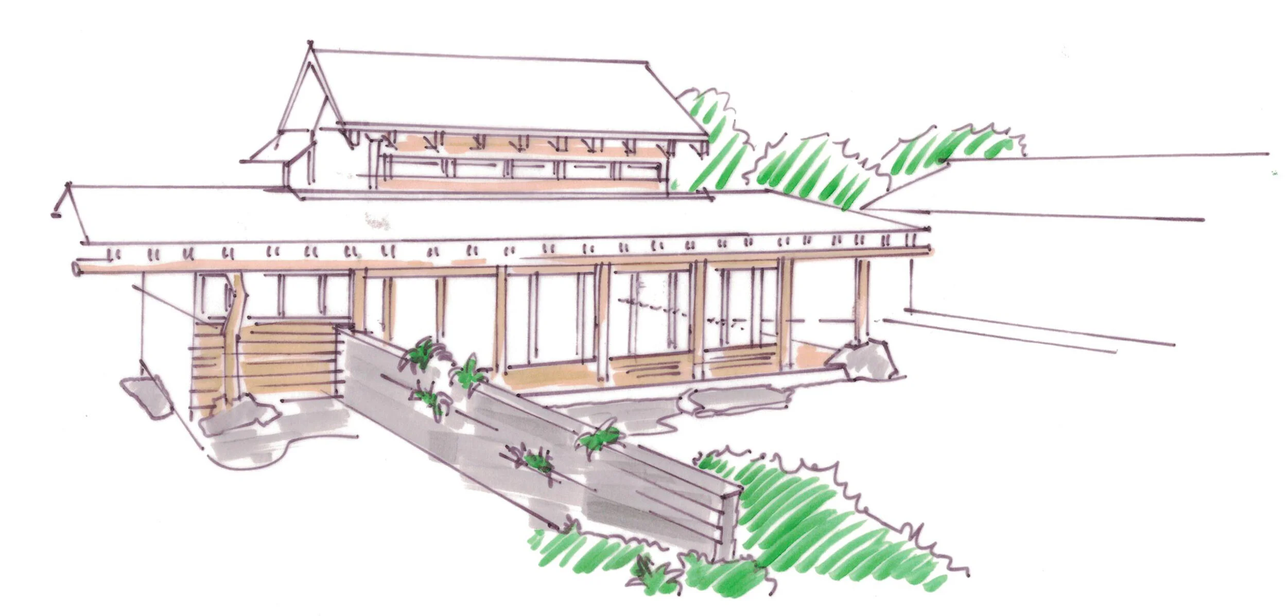 Design Sketch Japanese Farmhouse Vashon