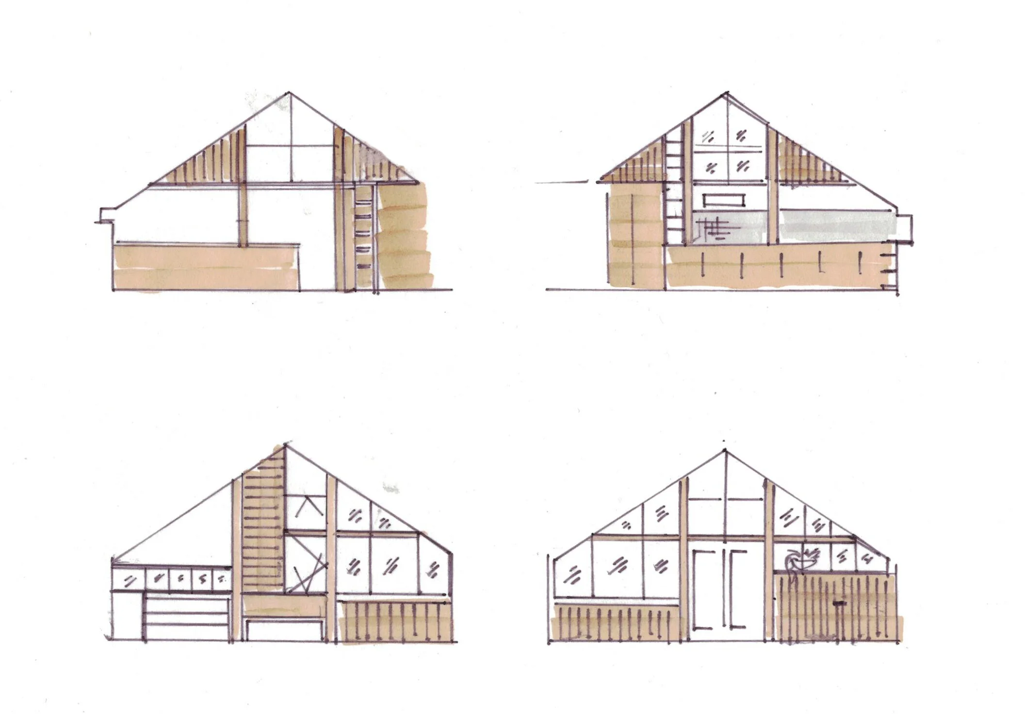 Sketch of Interior Elevations of Window Walls