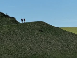 Camino Francés Two Hikers on Trail