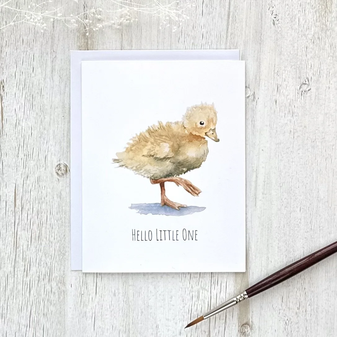 Watercolor Duckling Card