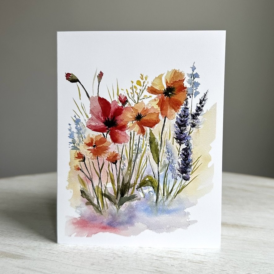 Wildflower Watercolor Greeting Card