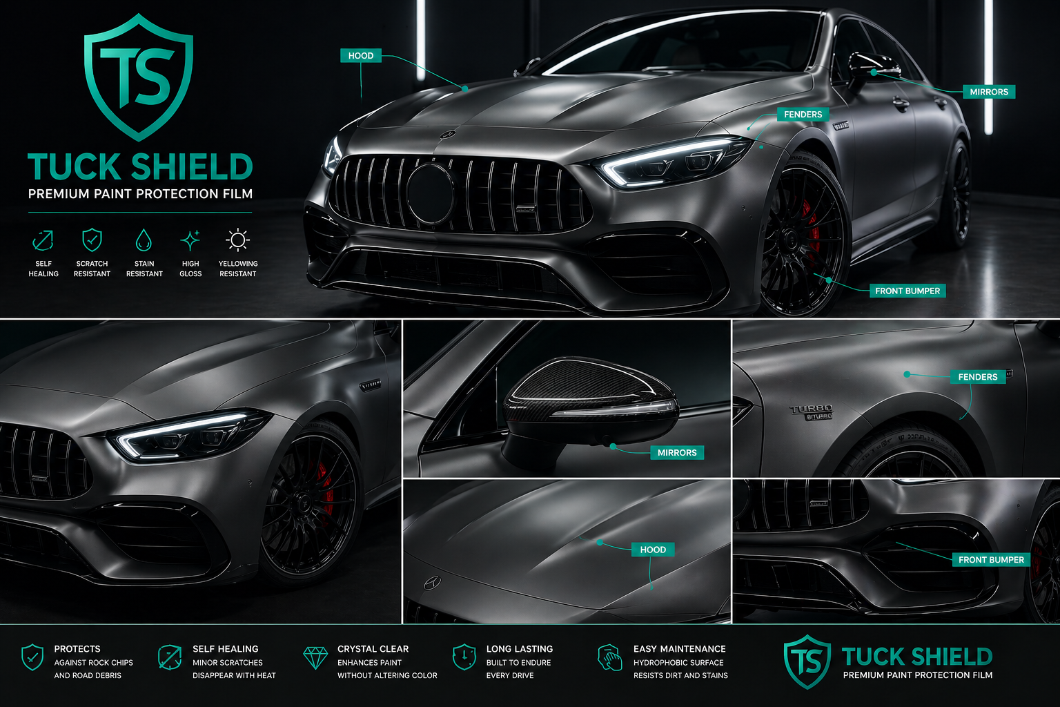 Car / Sedan Front End Package (Hood, bumper, fenders, mirrors)