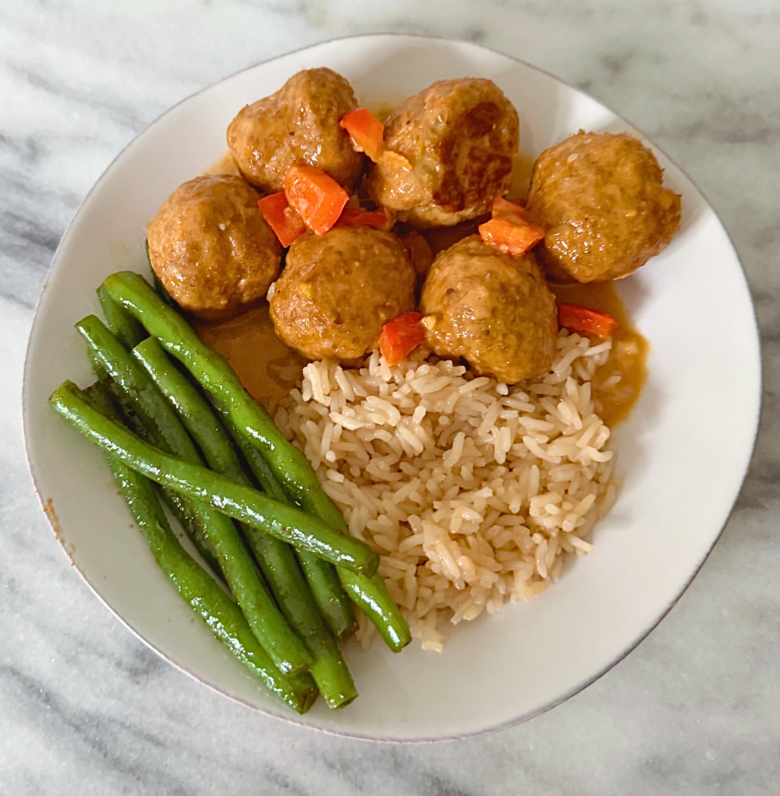 Thai Turkey Meatballs with Creamy Peanut Sauce