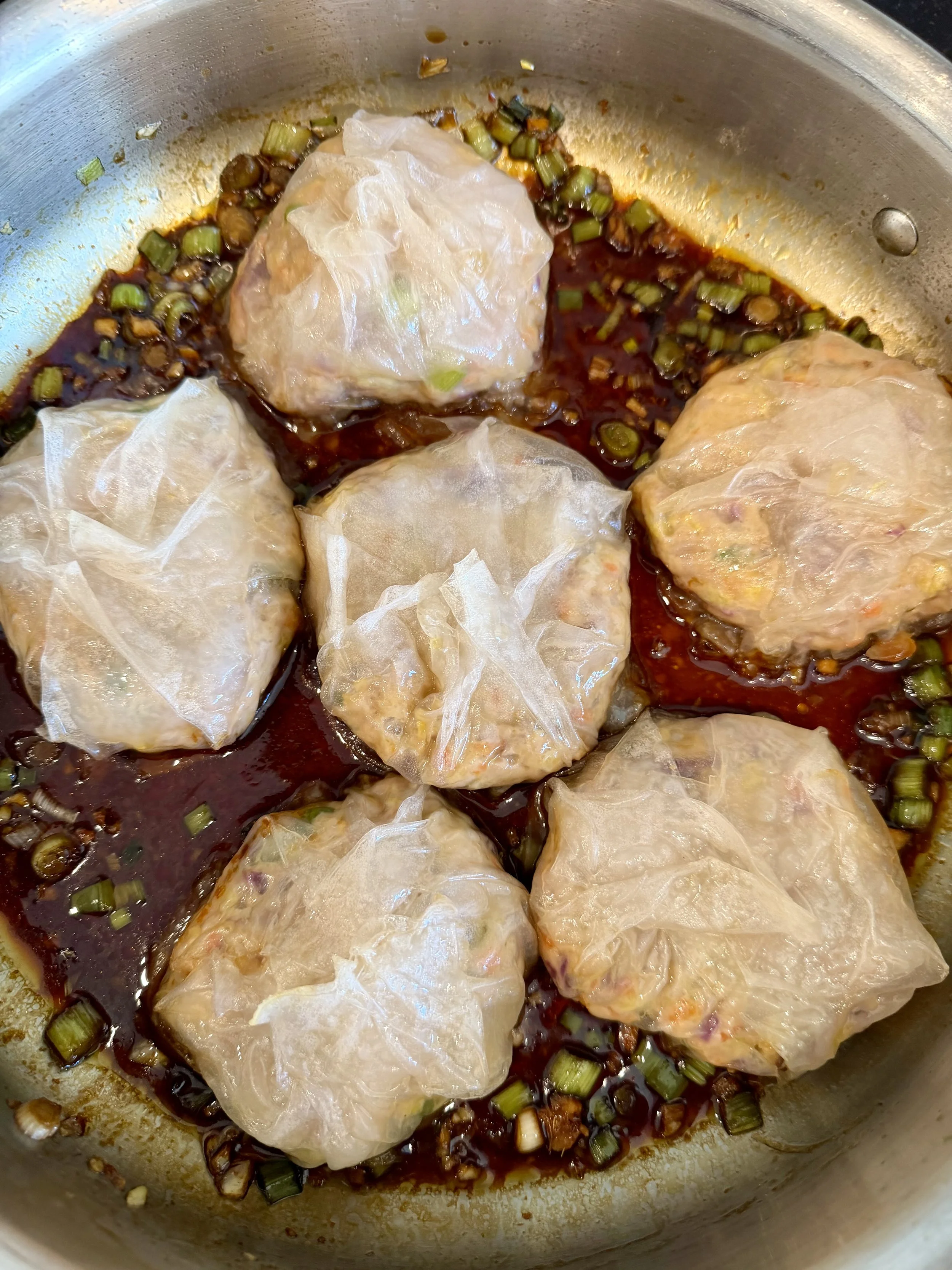 dumplings in pan