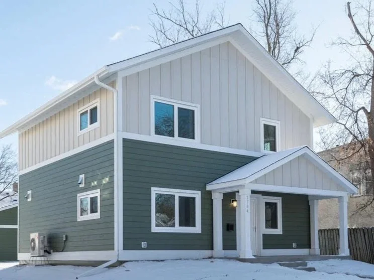 Exterior of a PHIUS-certified Passive House single-family home in North Minneapolis, built by Azad Lassiter
