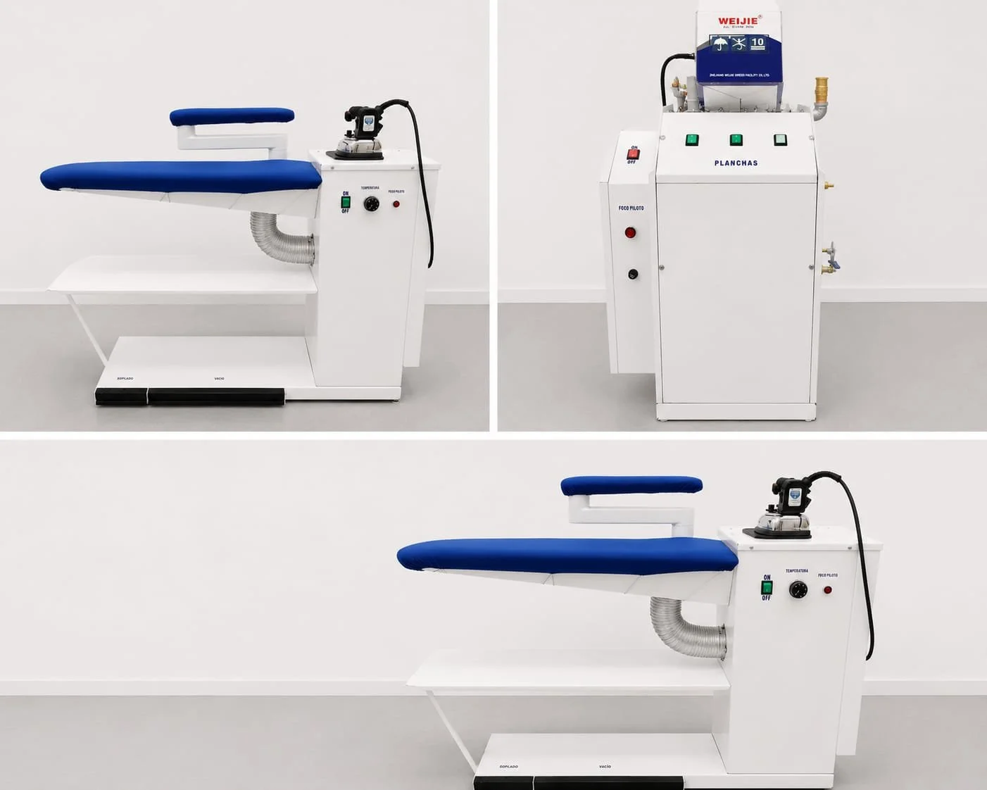 Plancha de vapor industrial, equipo para planchar industrial, plancha industrial, plancha para ropa industrial.
