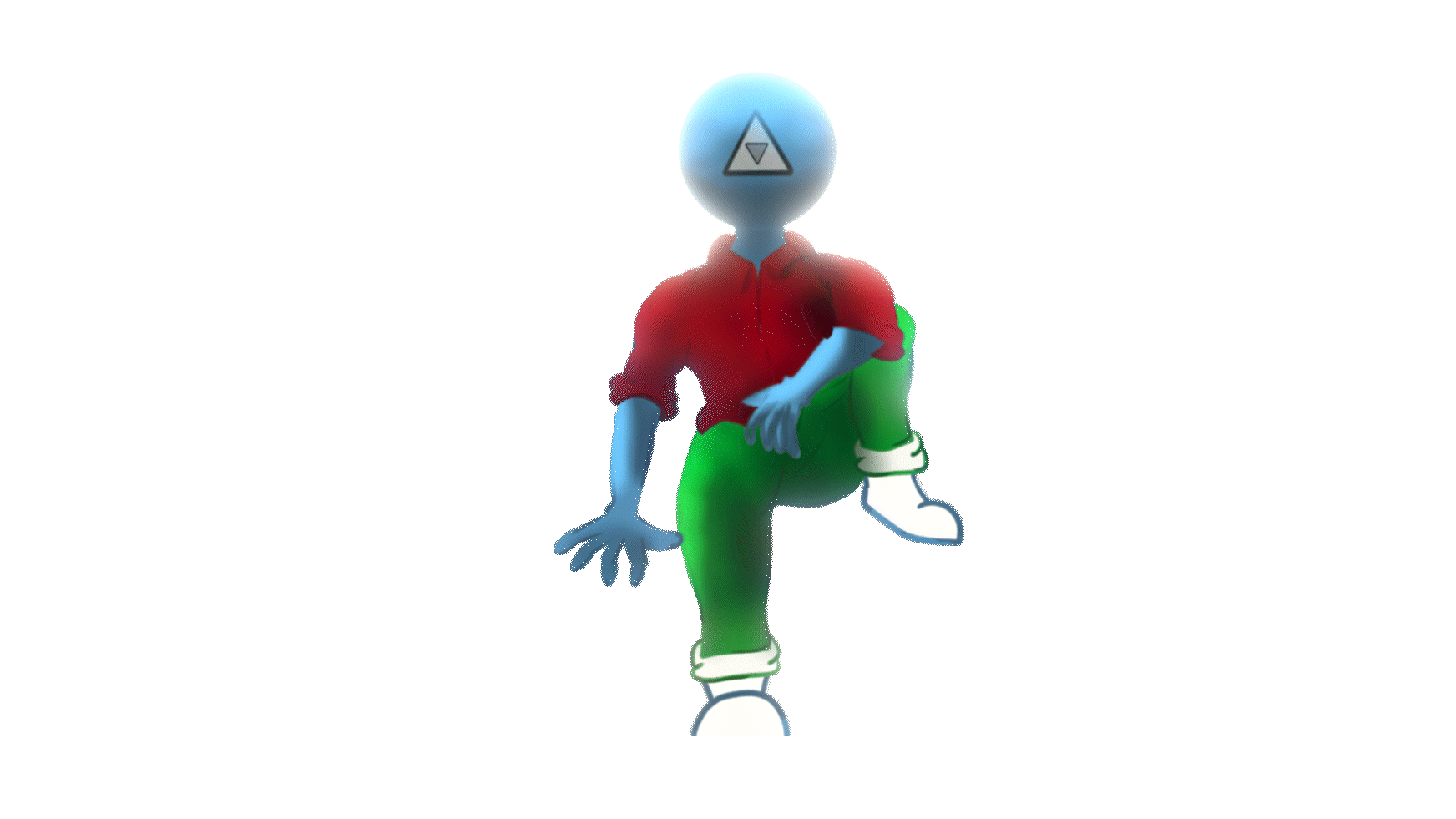 2D Animation, VFX Lighting, Blue Figure