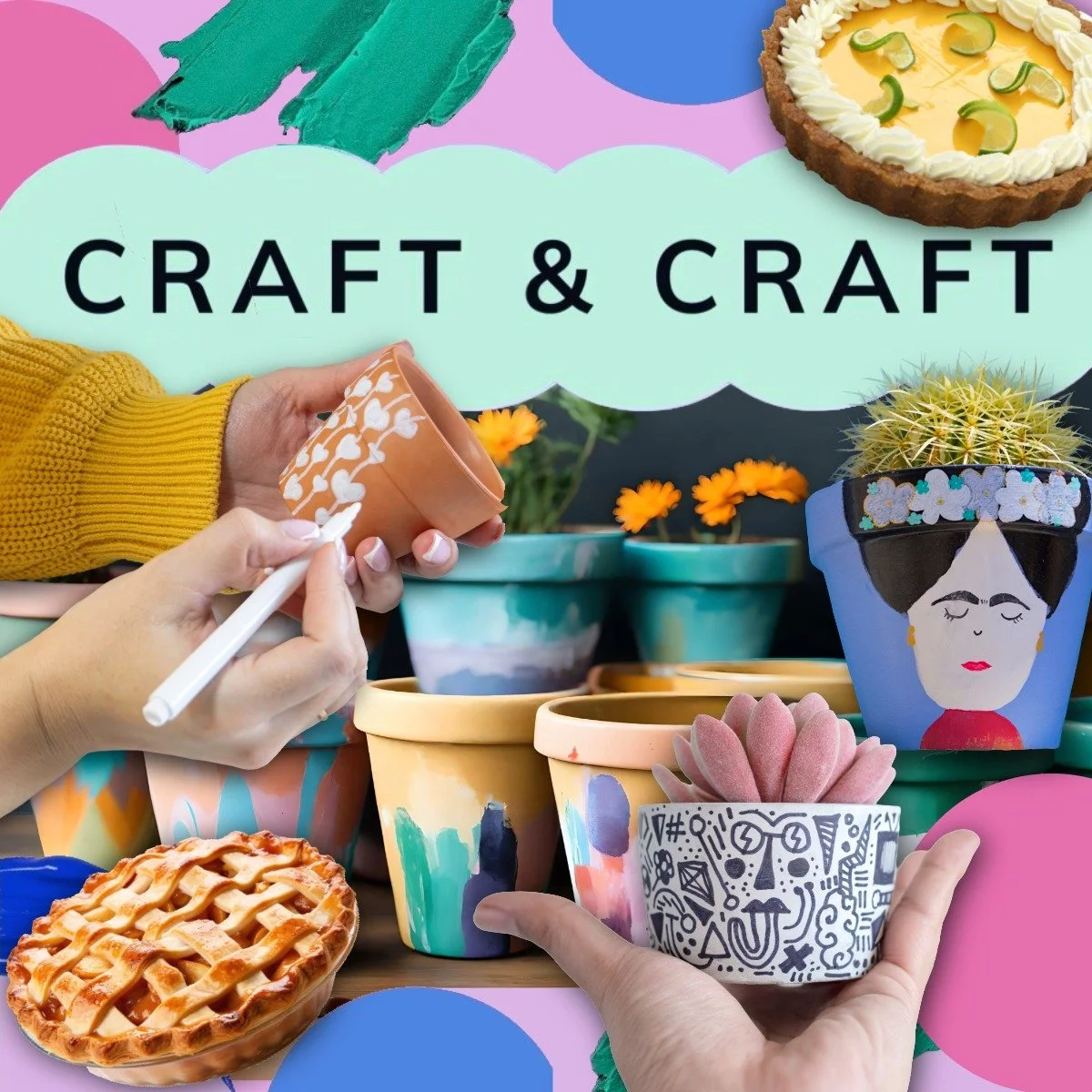 🍺CRAFT &amp; CRAFT🎨
✨ Monday - 3/9 ✨
🕖 7-9pm
📍 @celestialbeerworks 
👍 RSVP via FB Groups or SHOW UP!

March Theme: Planters🪴 &amp; PIE🥧

Let's celebrate 🌸SPRING🌼 by decorating planters and sharing PIE. An early celebration of PI day 3.14!

W