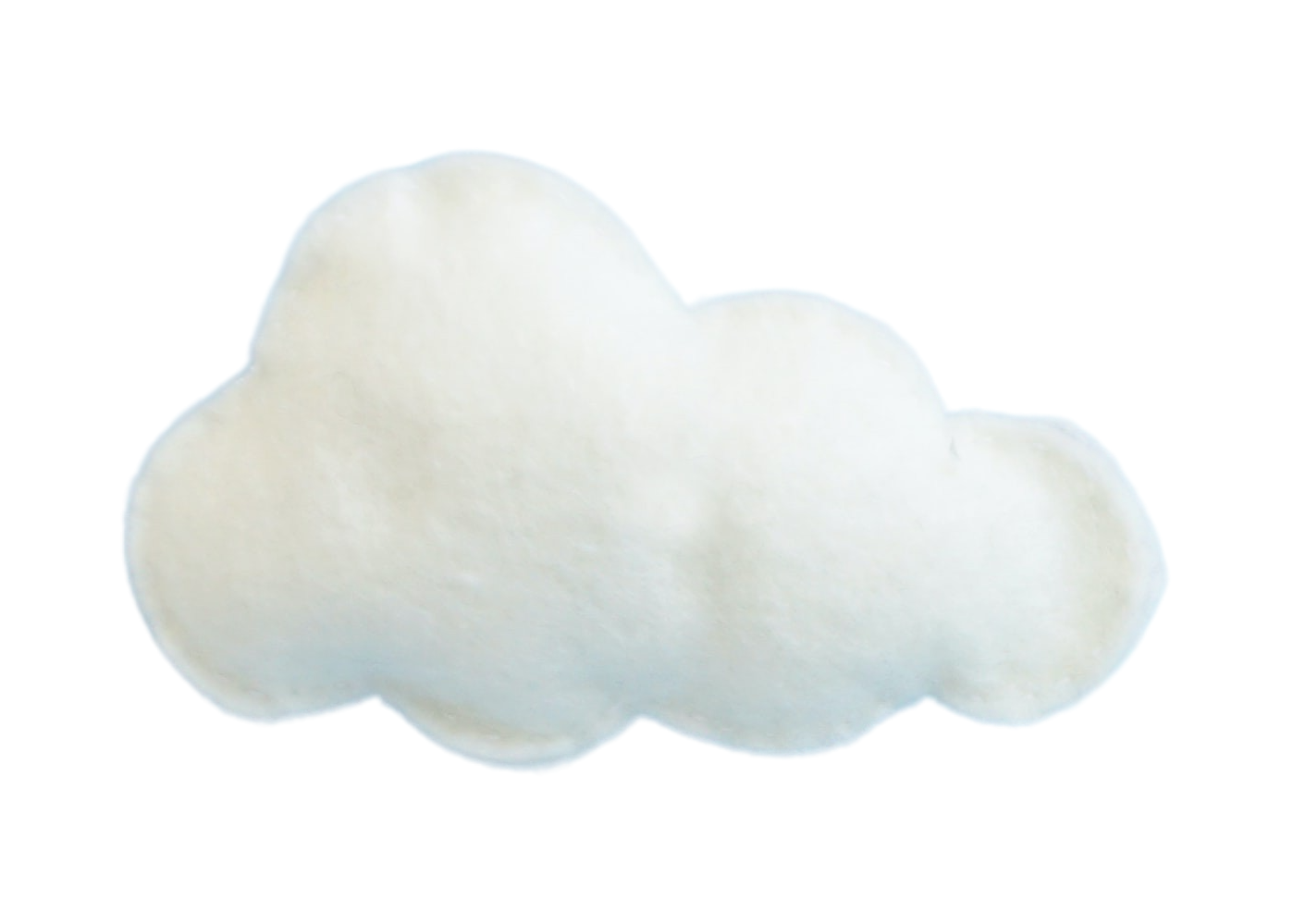 White cloud-shaped pillow with a soft, fluffy appearance.