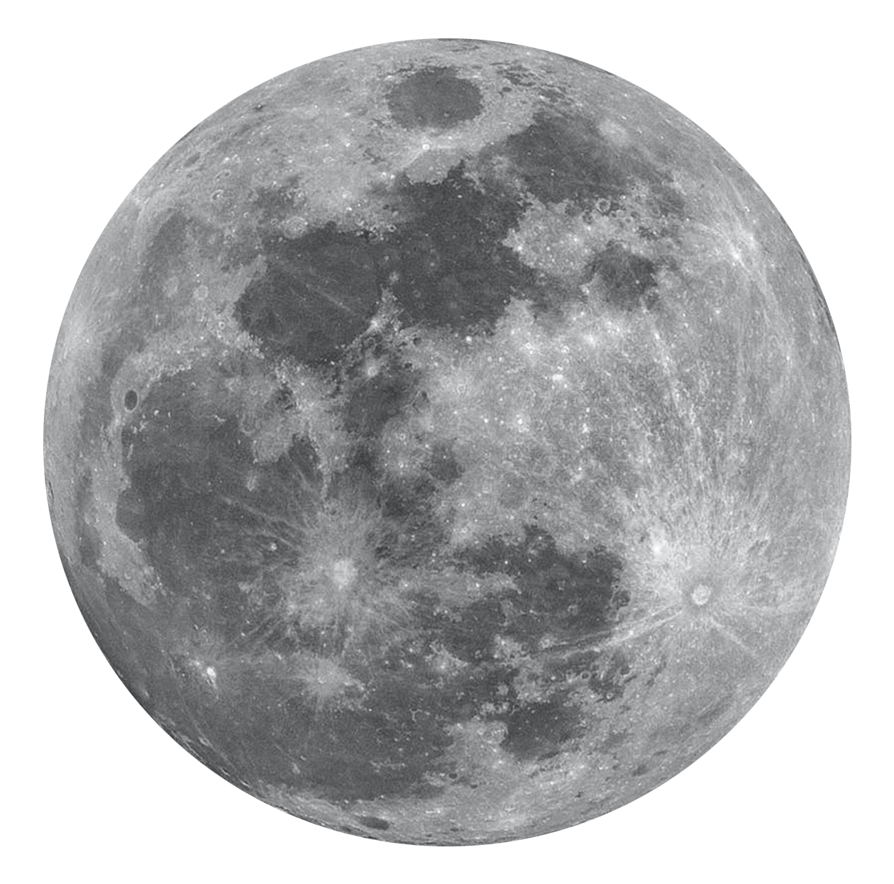 Full moon showing detailed craters and surface features