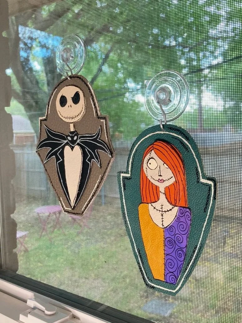 Halloween decor made from leather at a Kiki Knows Art Workshop