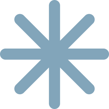 Blue asterisk symbol