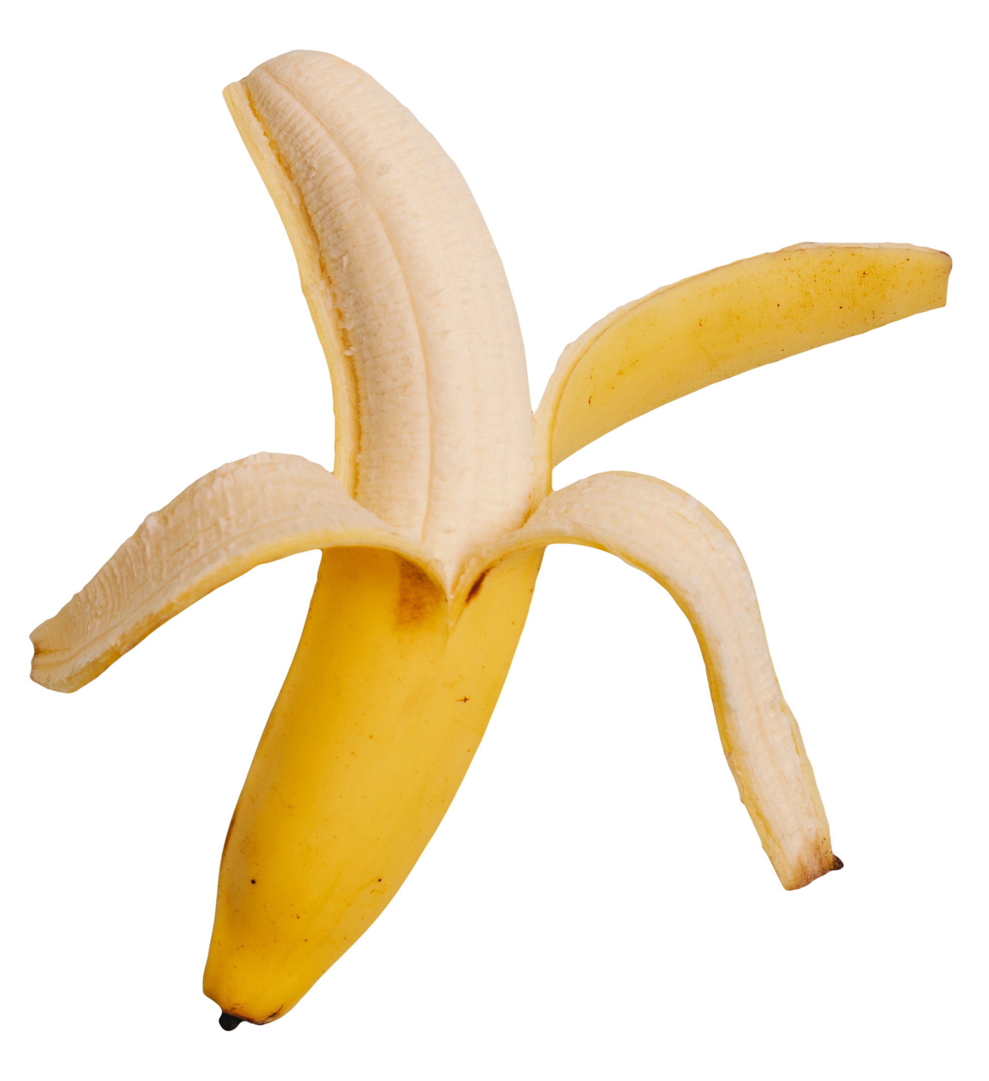 A half peeled banana.