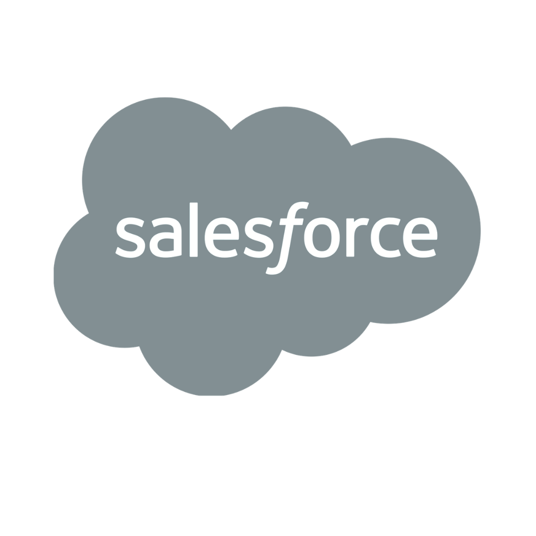 Salesforce logo inside a gray cloud shape.